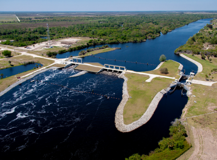 Aerial view of river in Florida