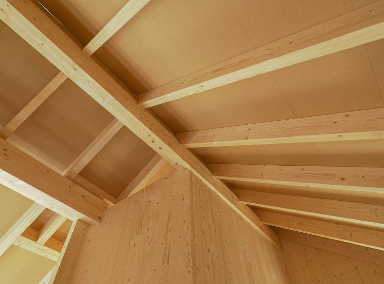 Cross-laminated timber ceiling