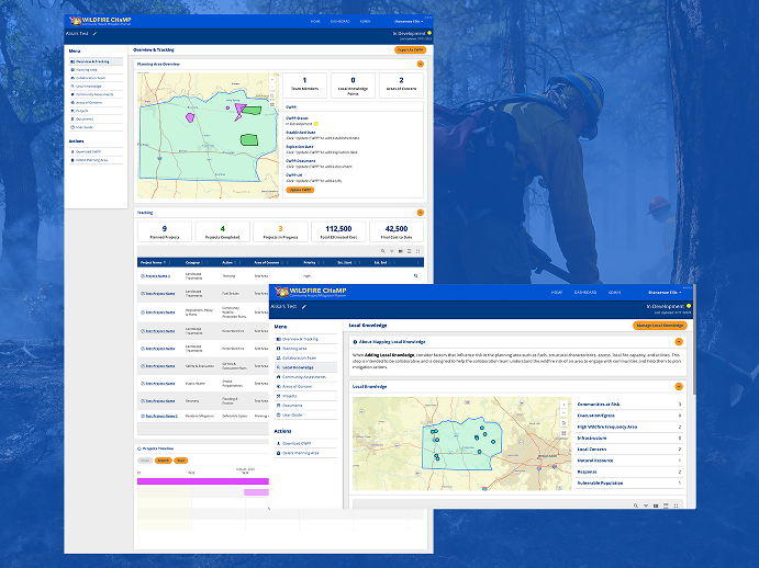 Screenshots of living CWPP dashboard